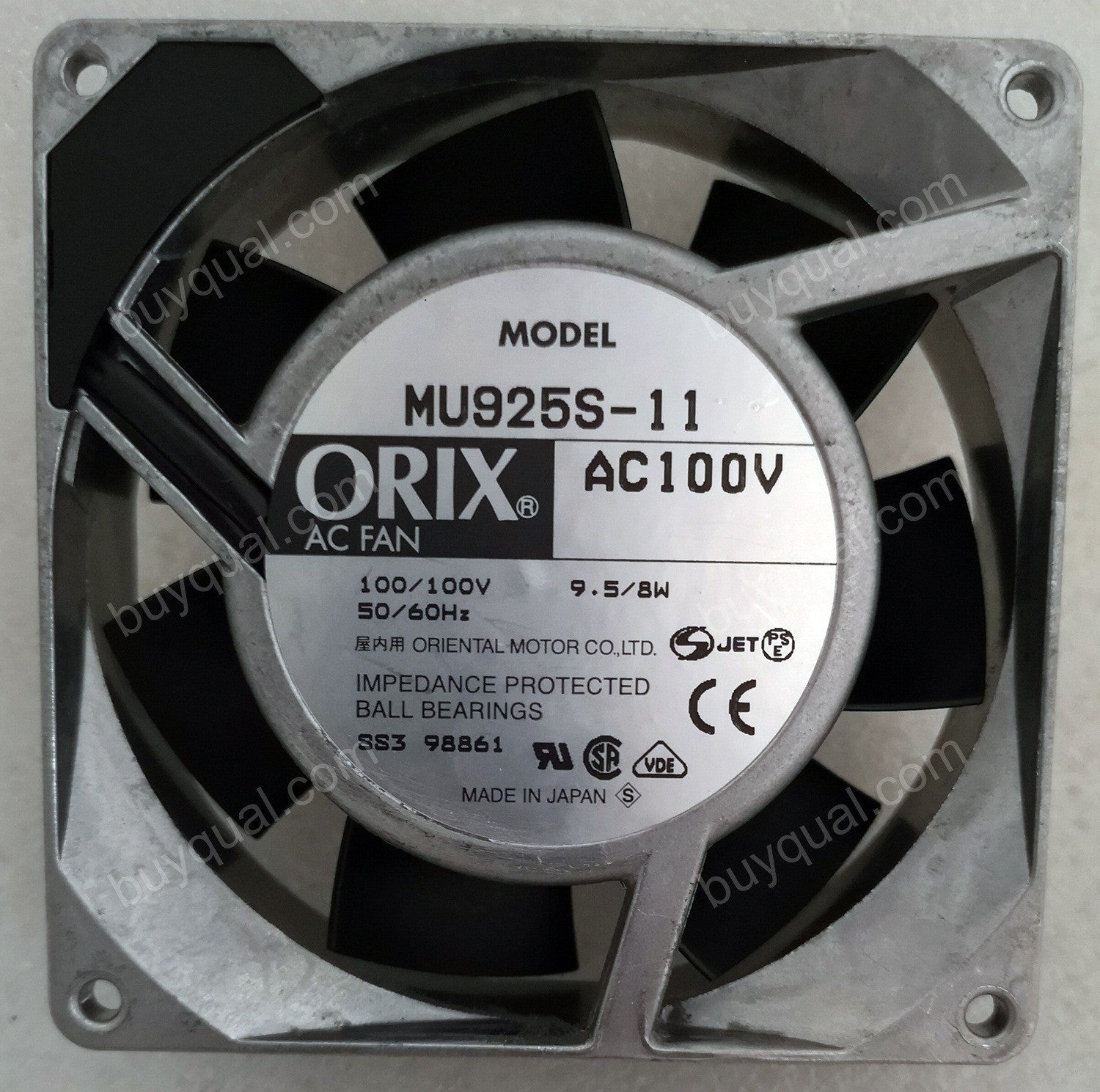 ORIX MU925S-11 100V 9.5W 8W 2wires Cooling Fan ORIX MU925S-11 100V 9.5W 8W 2wires Cooling Fan